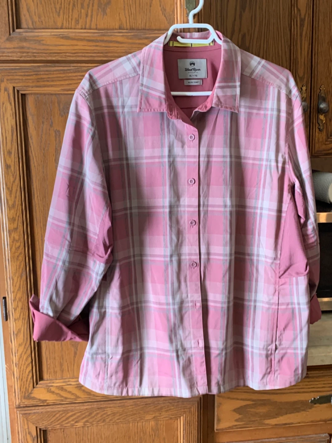 Wind River Pink Plaid Long Sleeve Shirt XL - photo 2