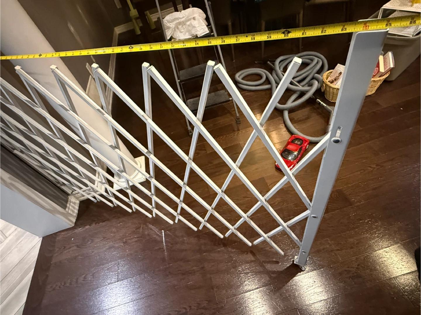 White Expandable Accordion Wall Mount Metal Gate 7.5-64 inch - photo 3