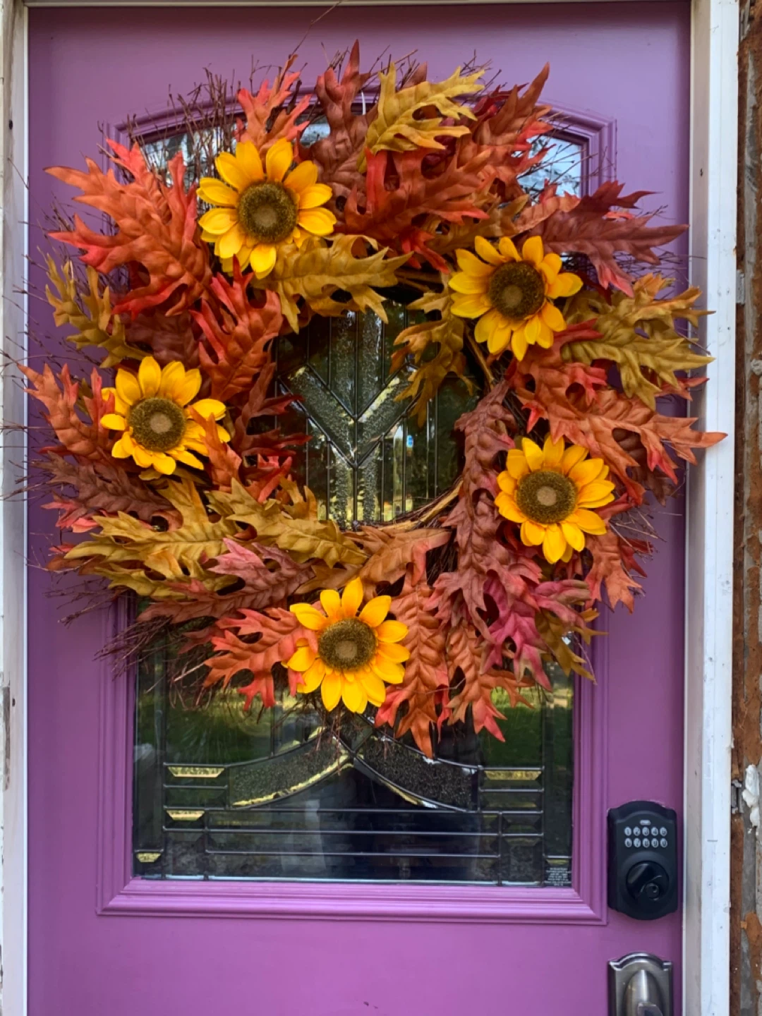 Fall Sunflower and Leaf Wreath - photo 3