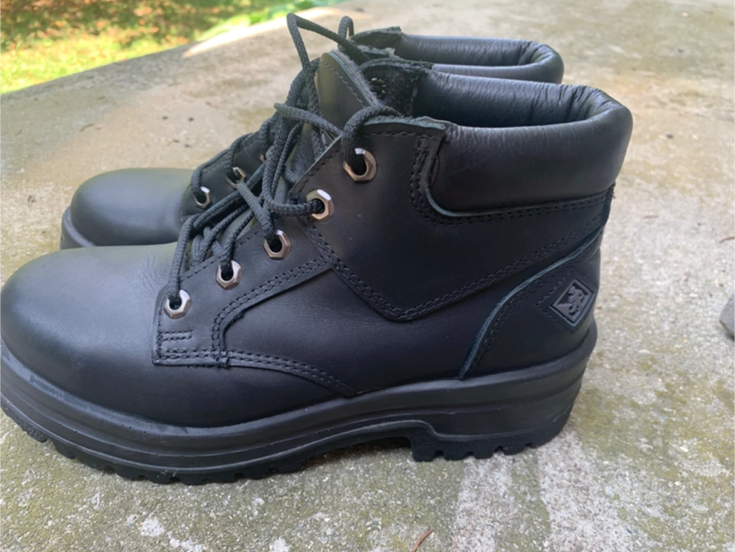 NEW.   Terra Work Boots - Black Leather - Size 6.5 - photo 4