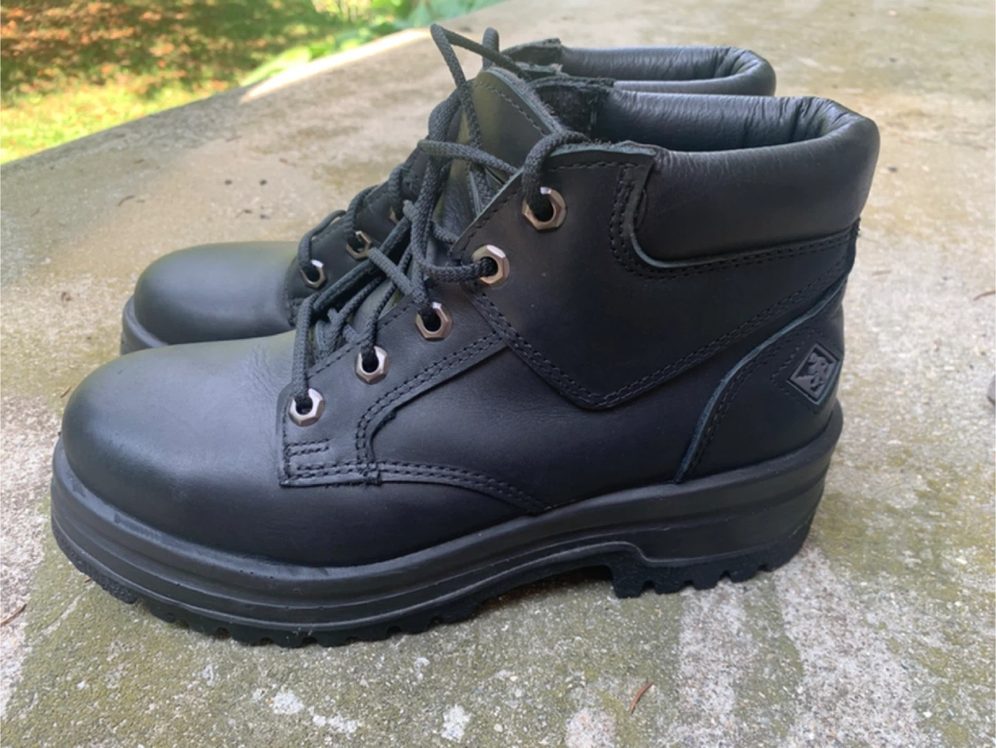 NEW.   Terra Work Boots - Black Leather - Size 6.5 - photo 2
