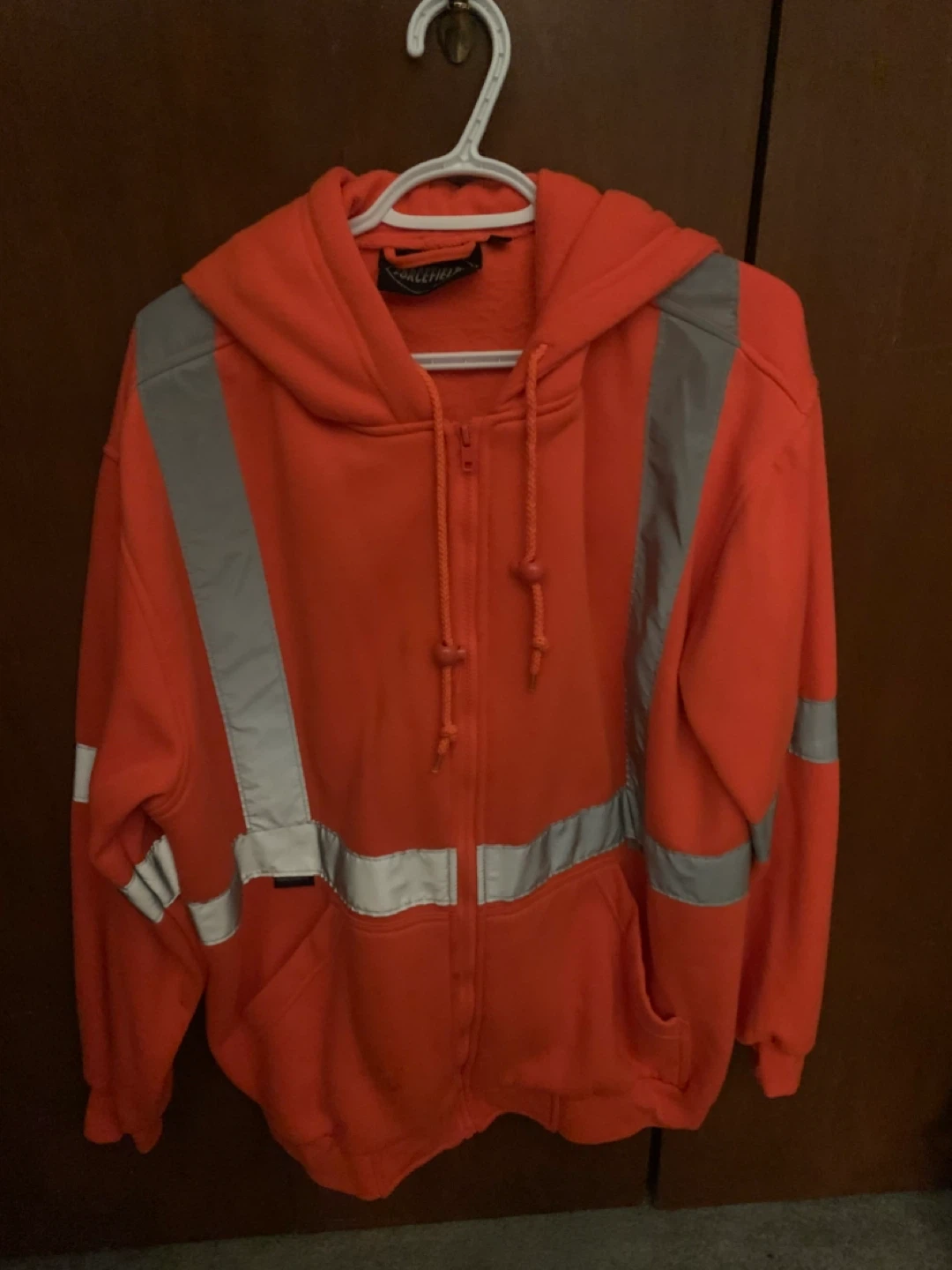 Orange Hi-Vis Zip-Up Hoodie. XLG
