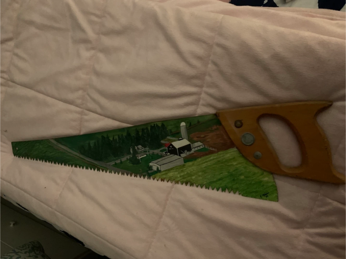 Hand Saw with Farm Scene Painting - photo 5