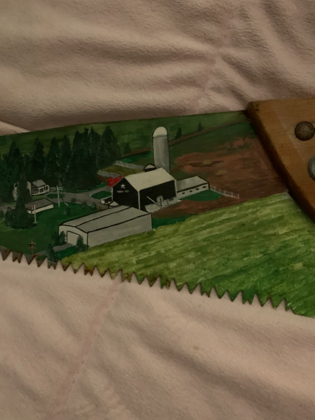 Hand Saw with Farm Scene Painting - photo 3