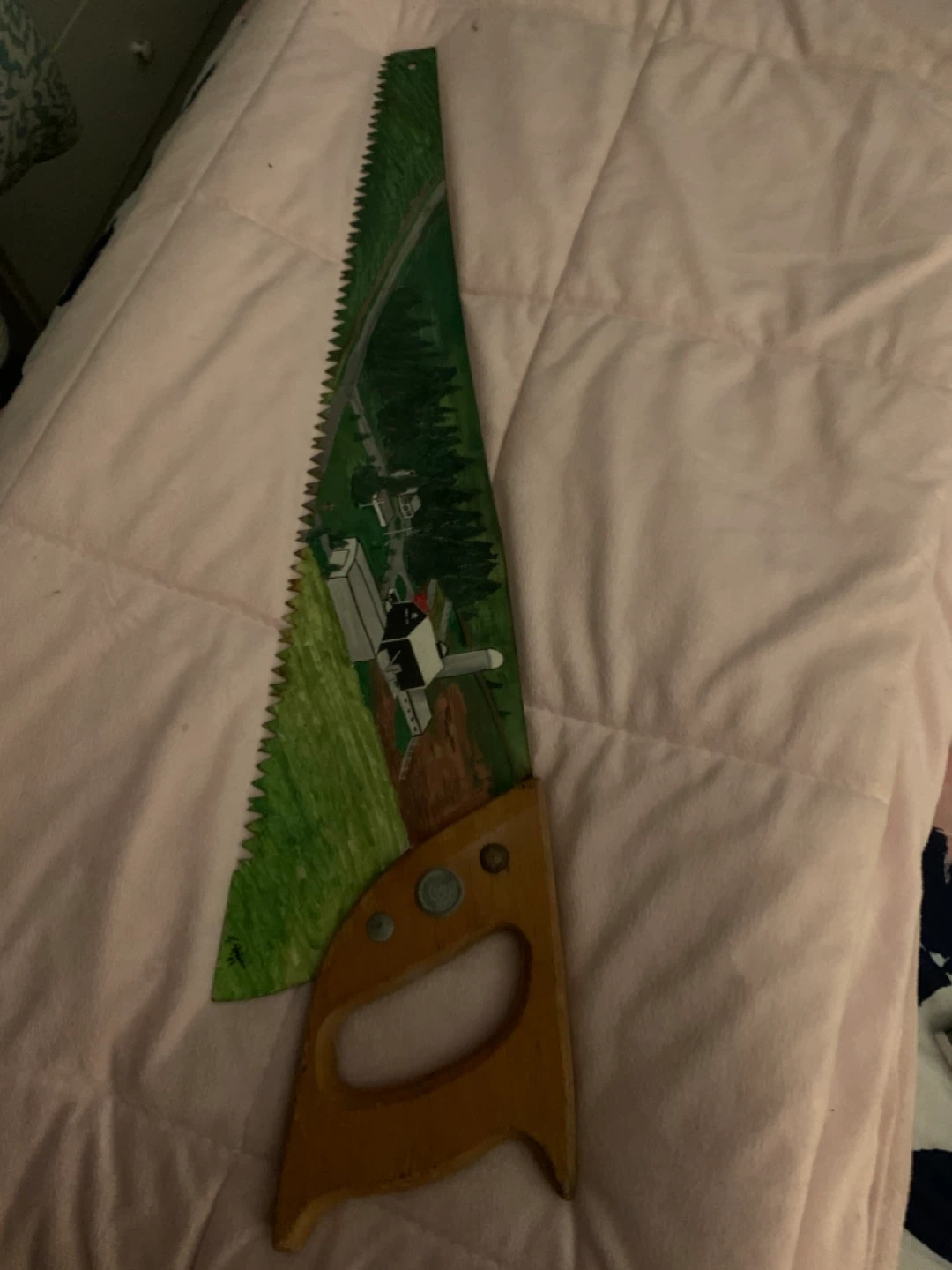 Hand Saw with Farm Scene Painting - photo 4