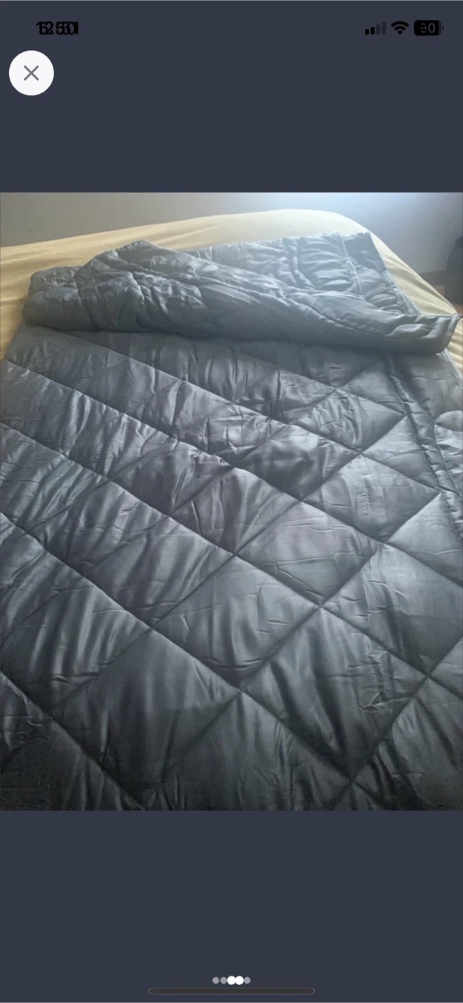 NEW.  Twin quilted weighted blanket. Satin.