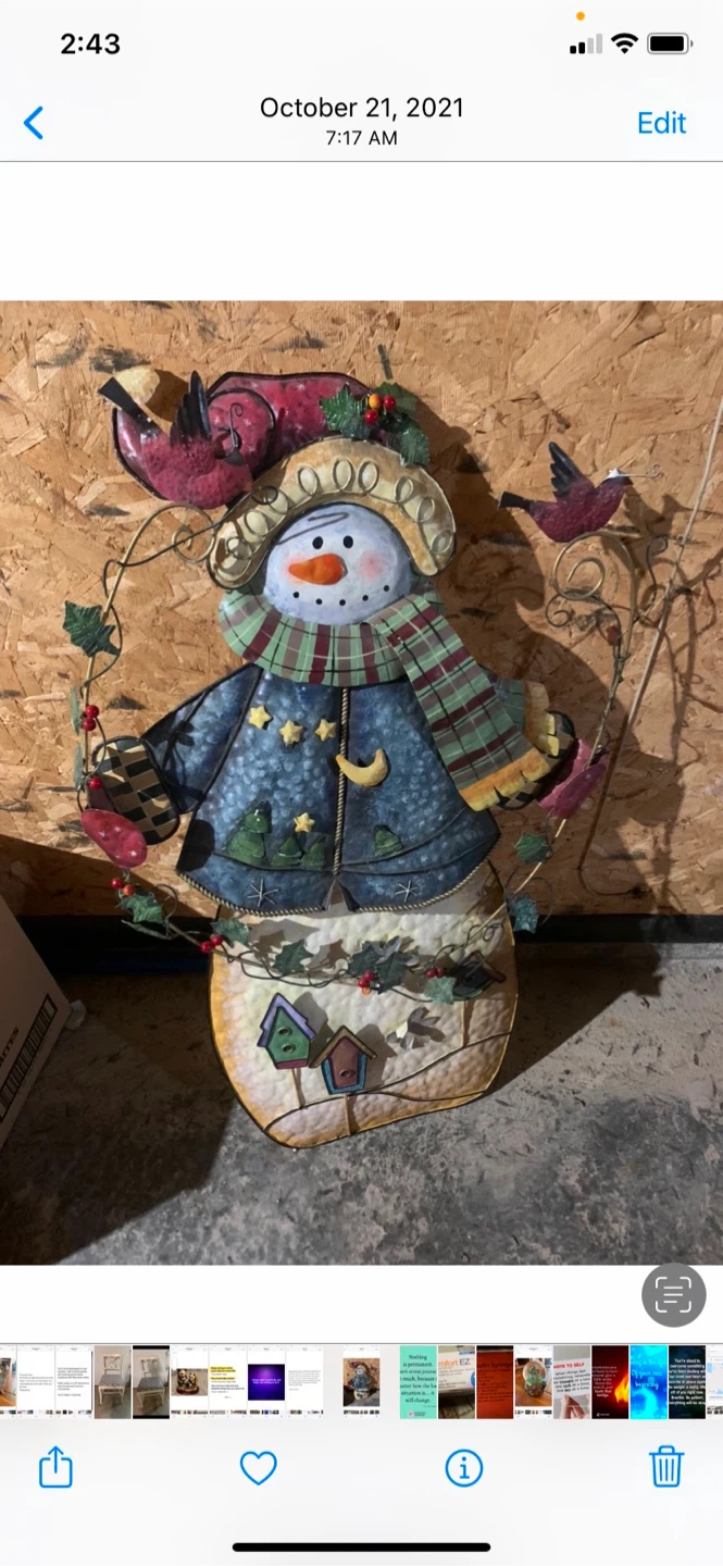 Metal Snowman Christmas Wall Decor. 36 “