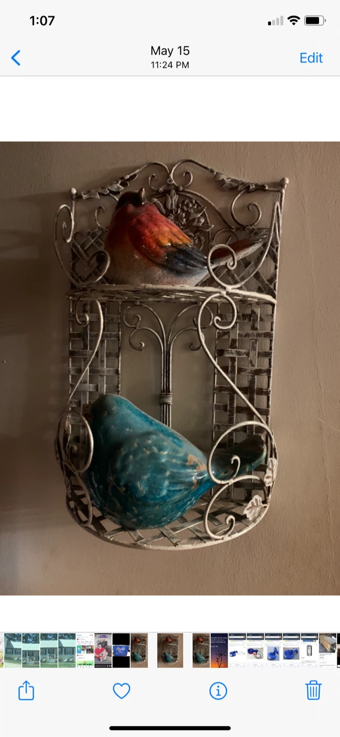 Decorative Wall Shelf with Birds. 26 X18