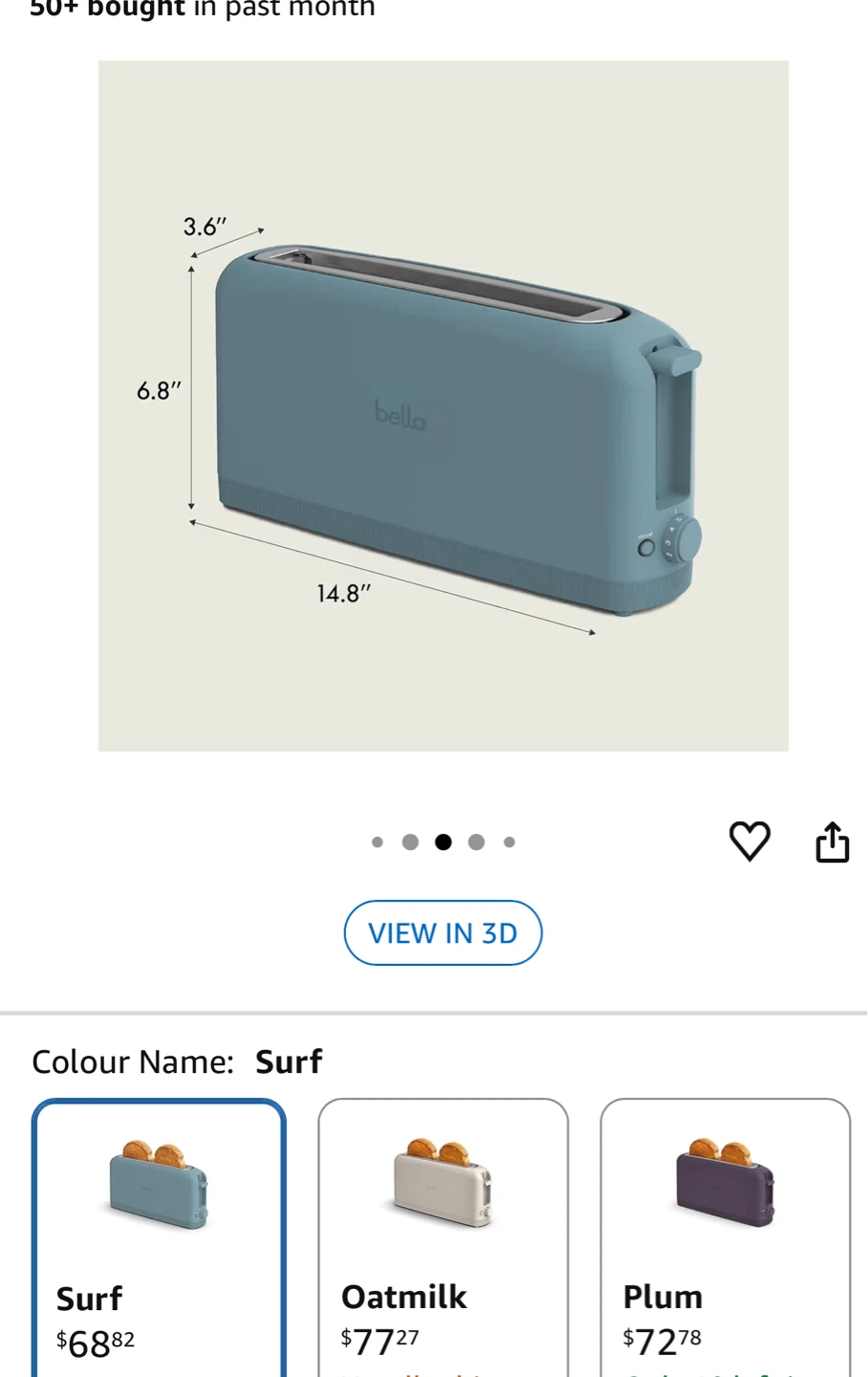 BELLA 2 Slice Slim Toaster - Surf Colour - photo 2