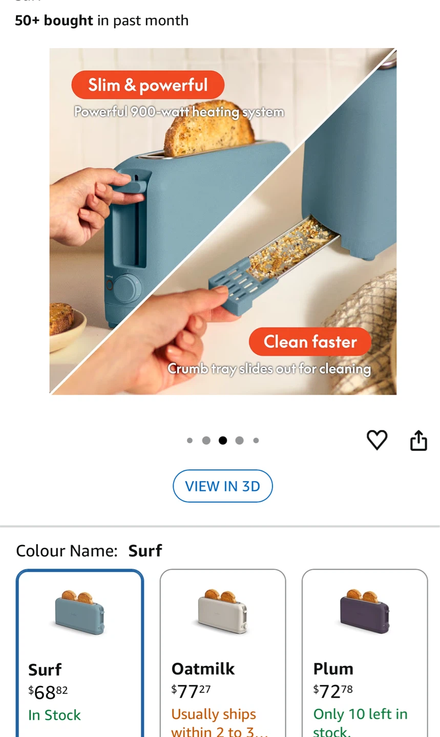 BELLA 2 Slice Slim Toaster - Surf Colour - photo 4