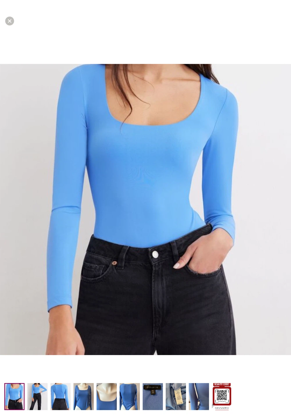 Dynamite Blue Long Sleeve Bodysuit  Size S