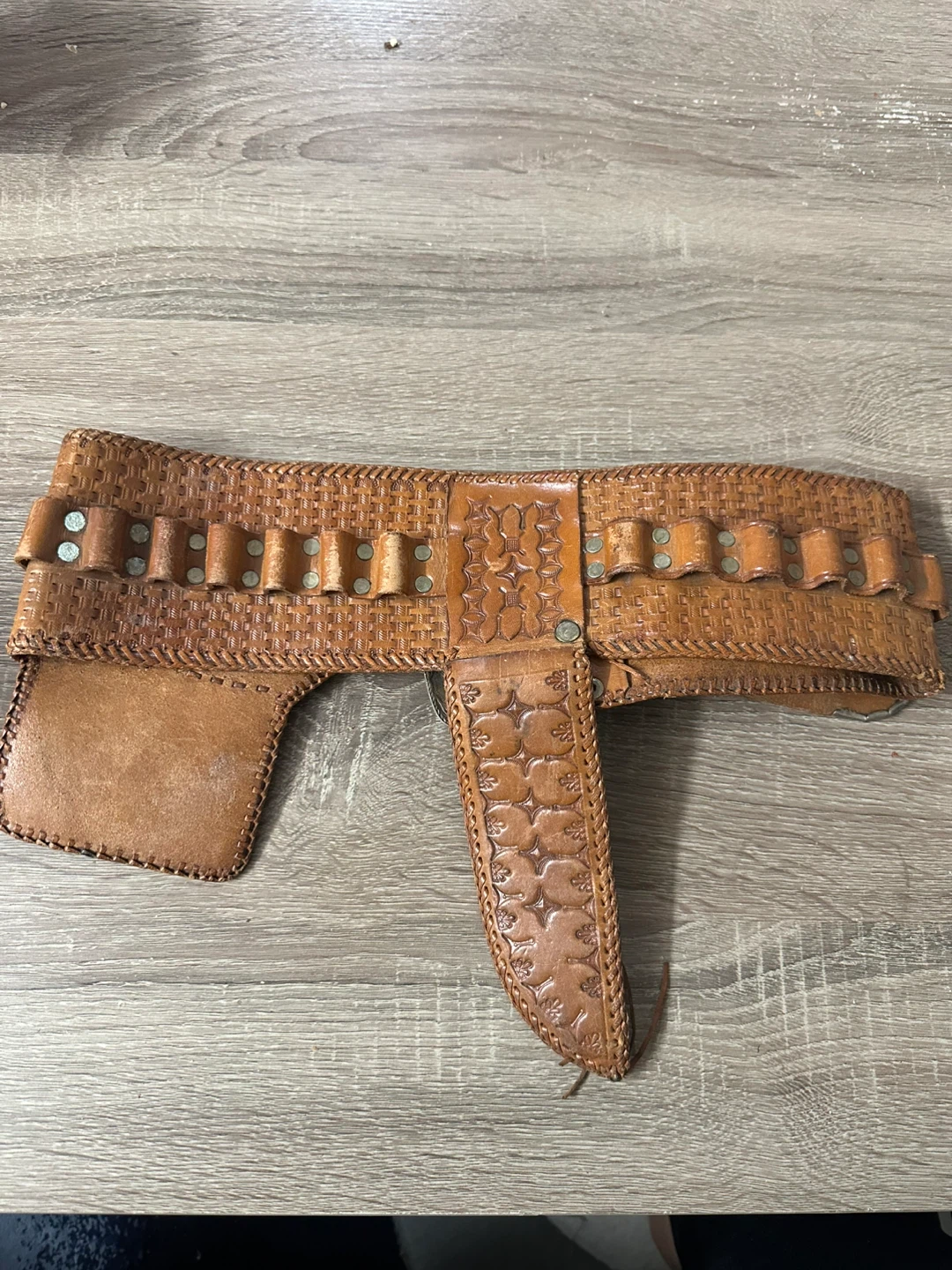 Leather Western Style Holster Belt with Ammunition Loops - photo 4