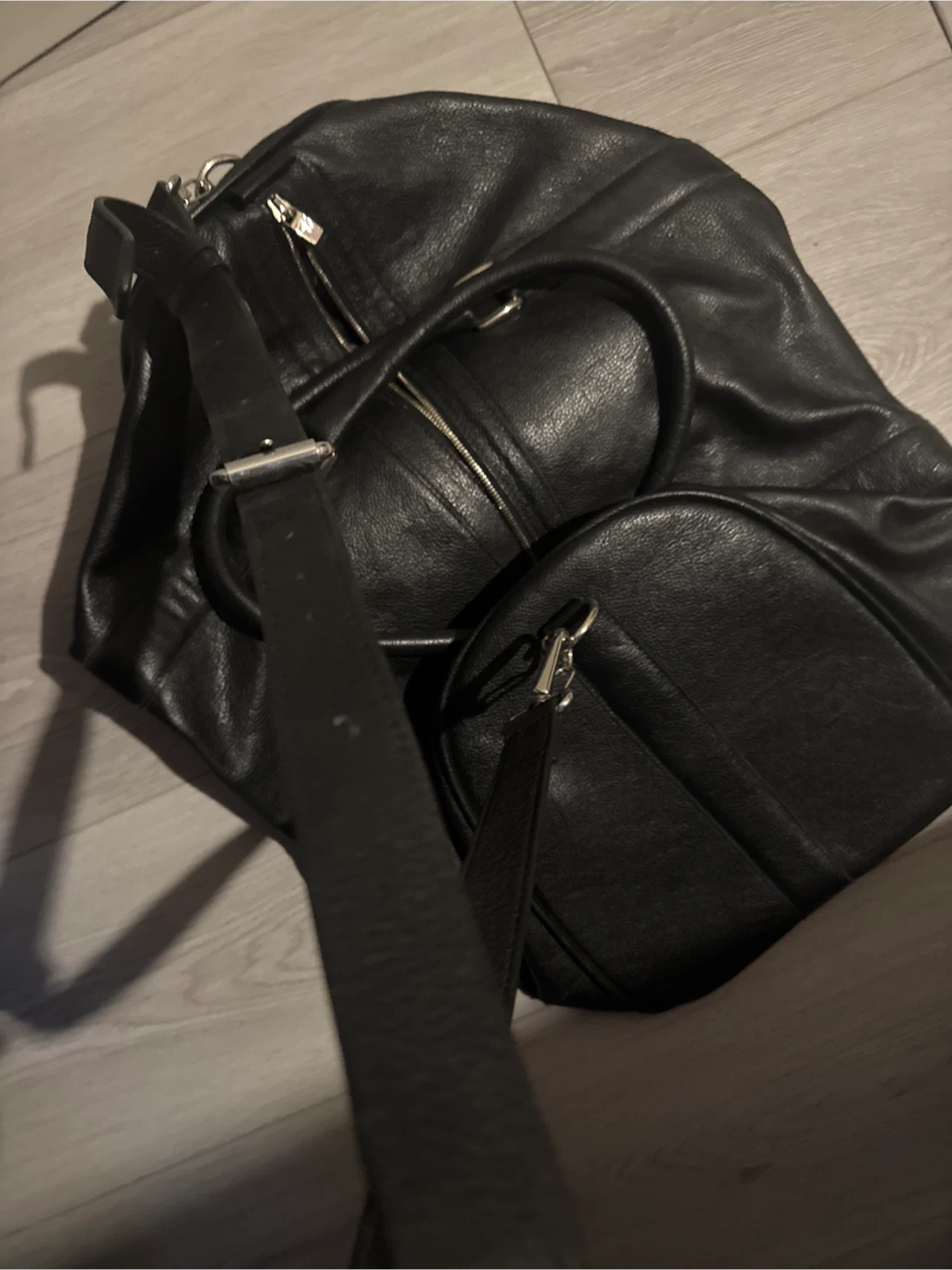 Brooks Brothers Black Leather Duffle Bag - photo 5