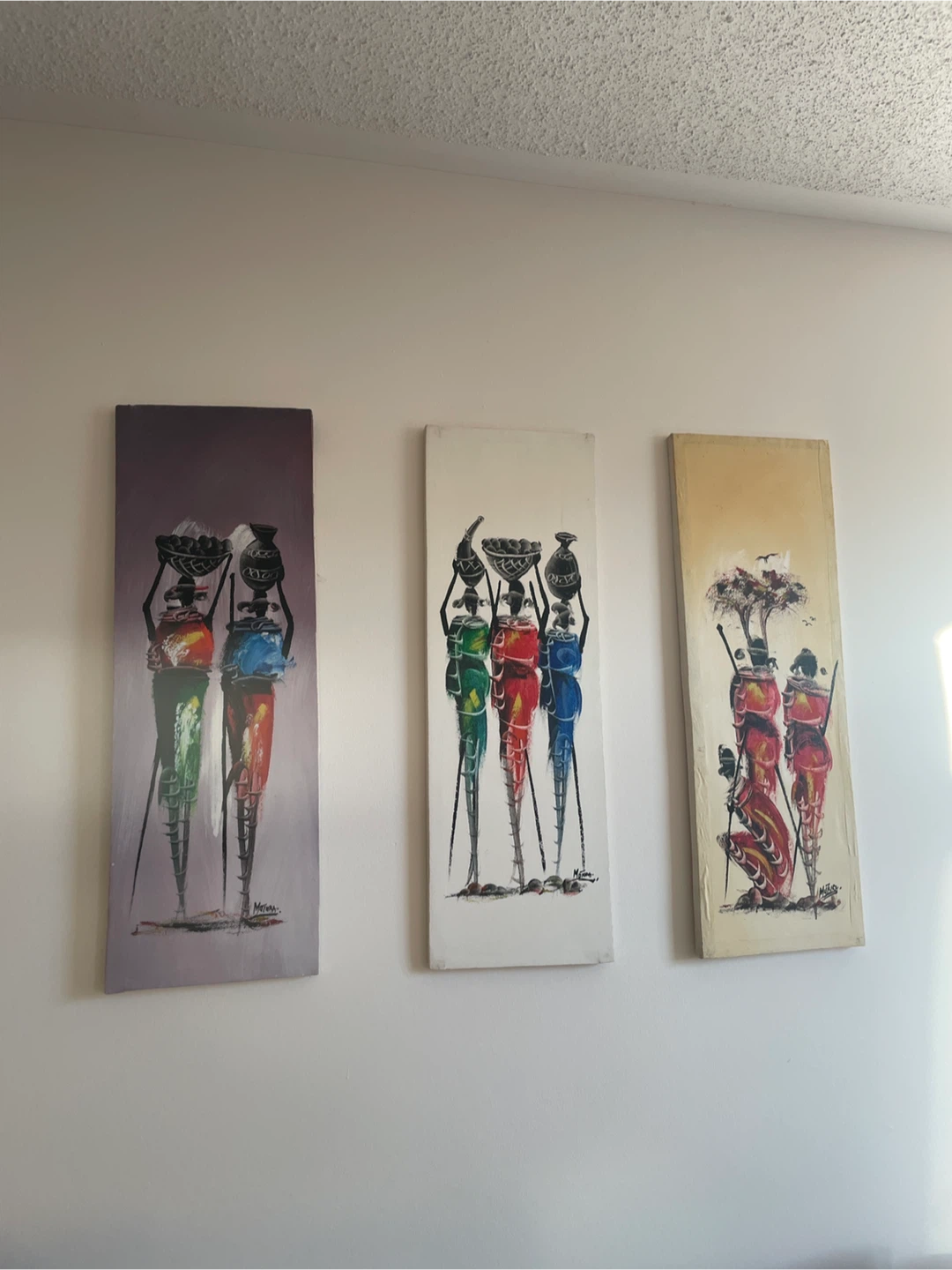 Set of 3 African-themed Wall Art Paintings