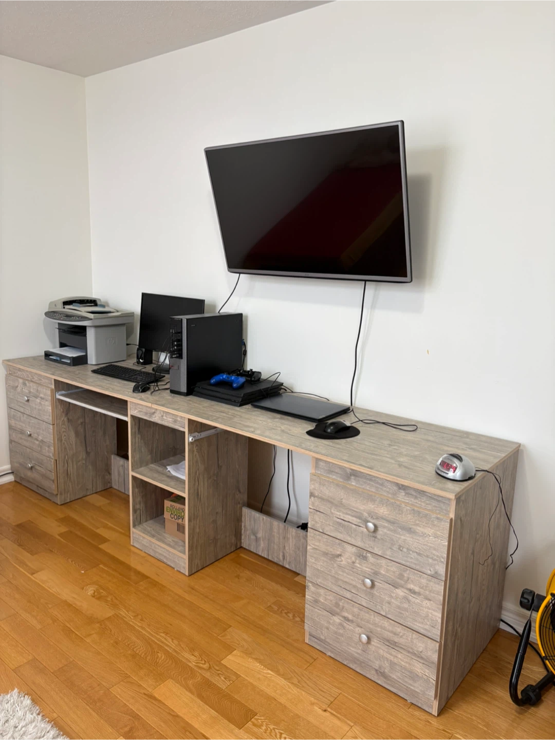 L-Shaped Desk with Drawers and Storage