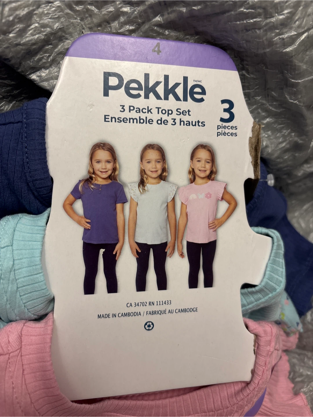 Pekkle Girls 3 Pack Tops Set Size 4 - photo 2