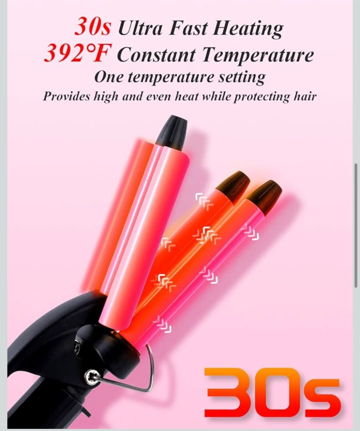 New Pink Triple Barrel Hair Waver 0.5 inch - Curling Iron - photo 2