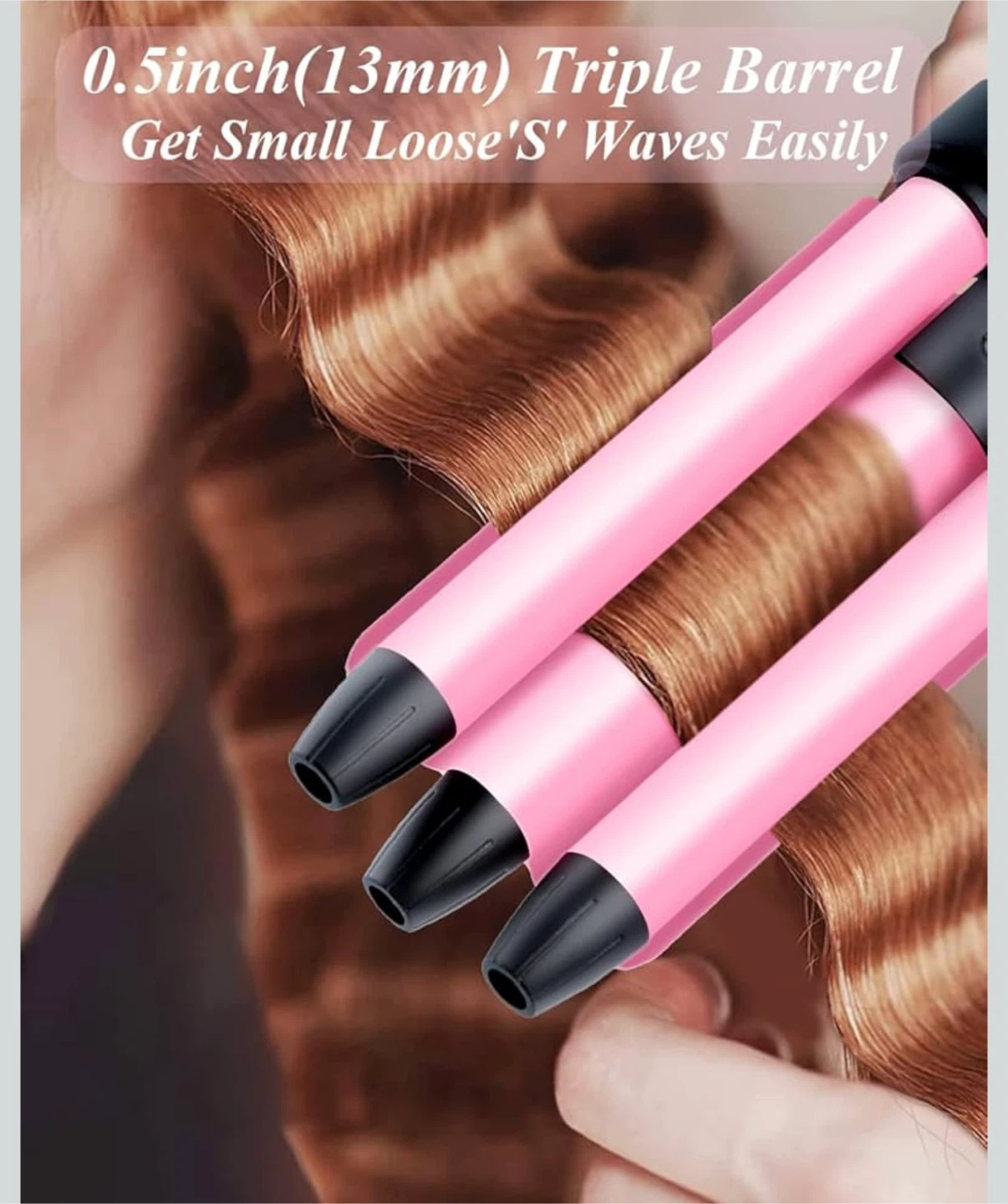 New Pink Triple Barrel Hair Waver 0.5 inch - Curling Iron - photo 4