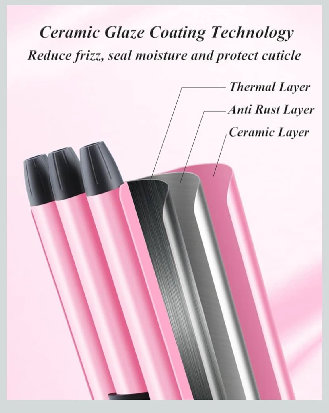 New Pink Triple Barrel Hair Waver 0.5 inch - Curling Iron - photo 3