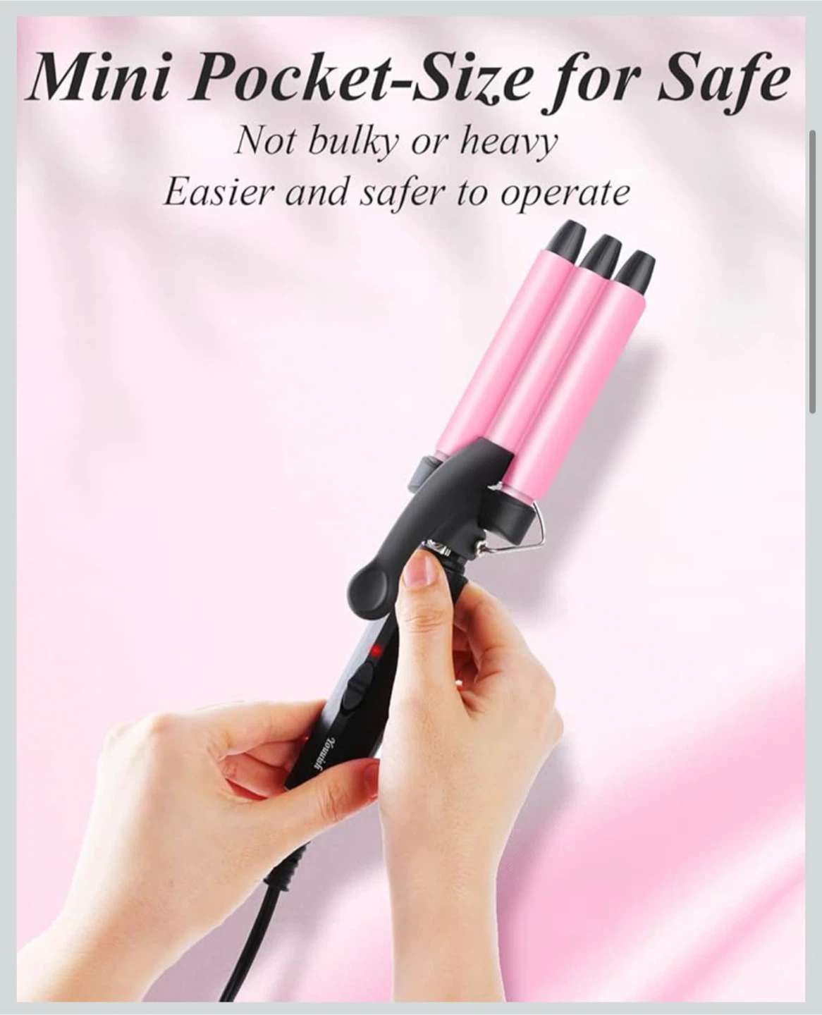 New Pink Triple Barrel Hair Waver 0.5 inch - Curling Iron