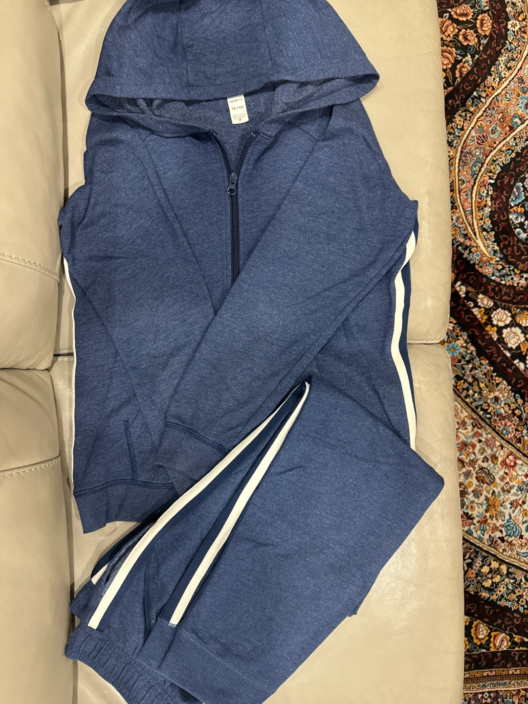 Kids Carter's Blue Zip-Up Hoodie and Pants Set