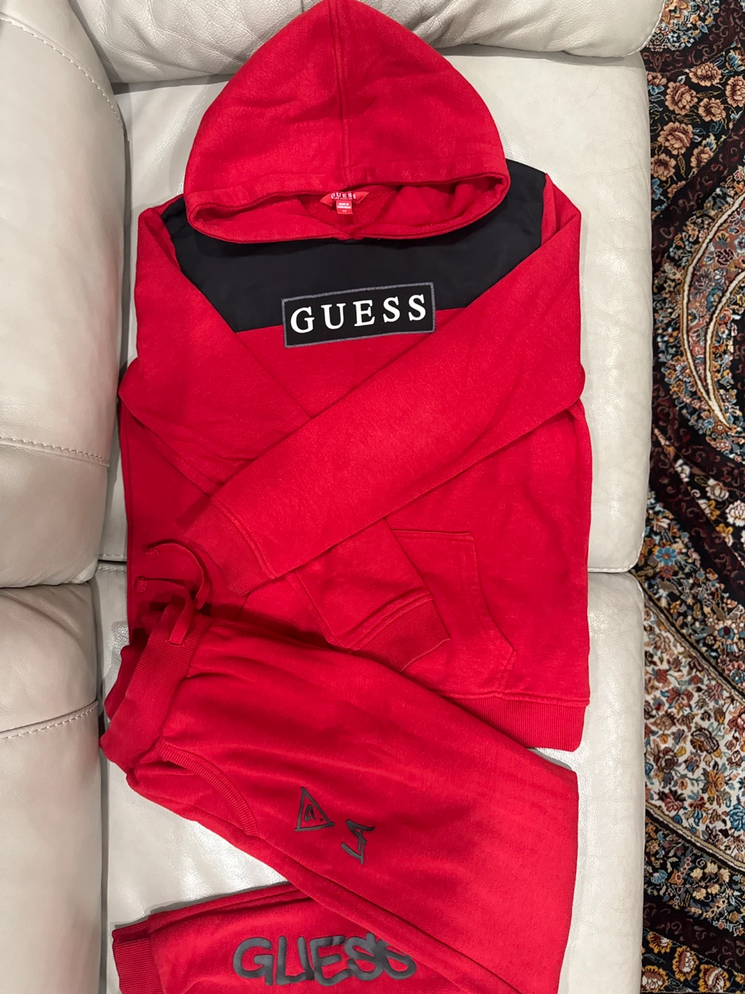Guess Red Hoodie and Sweatpants Set