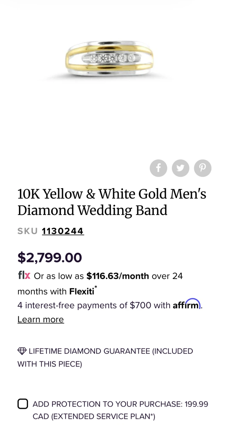 $3.7k 0.6 Carat ETW Diamond & 10K Yellow & White Gold Men's Ring - photo 5