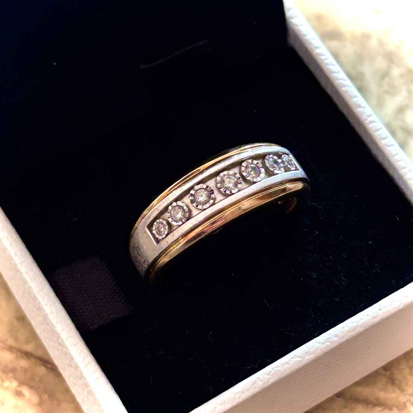$3.7k 0.6 Carat ETW Diamond & 10K Yellow & White Gold Men's Ring