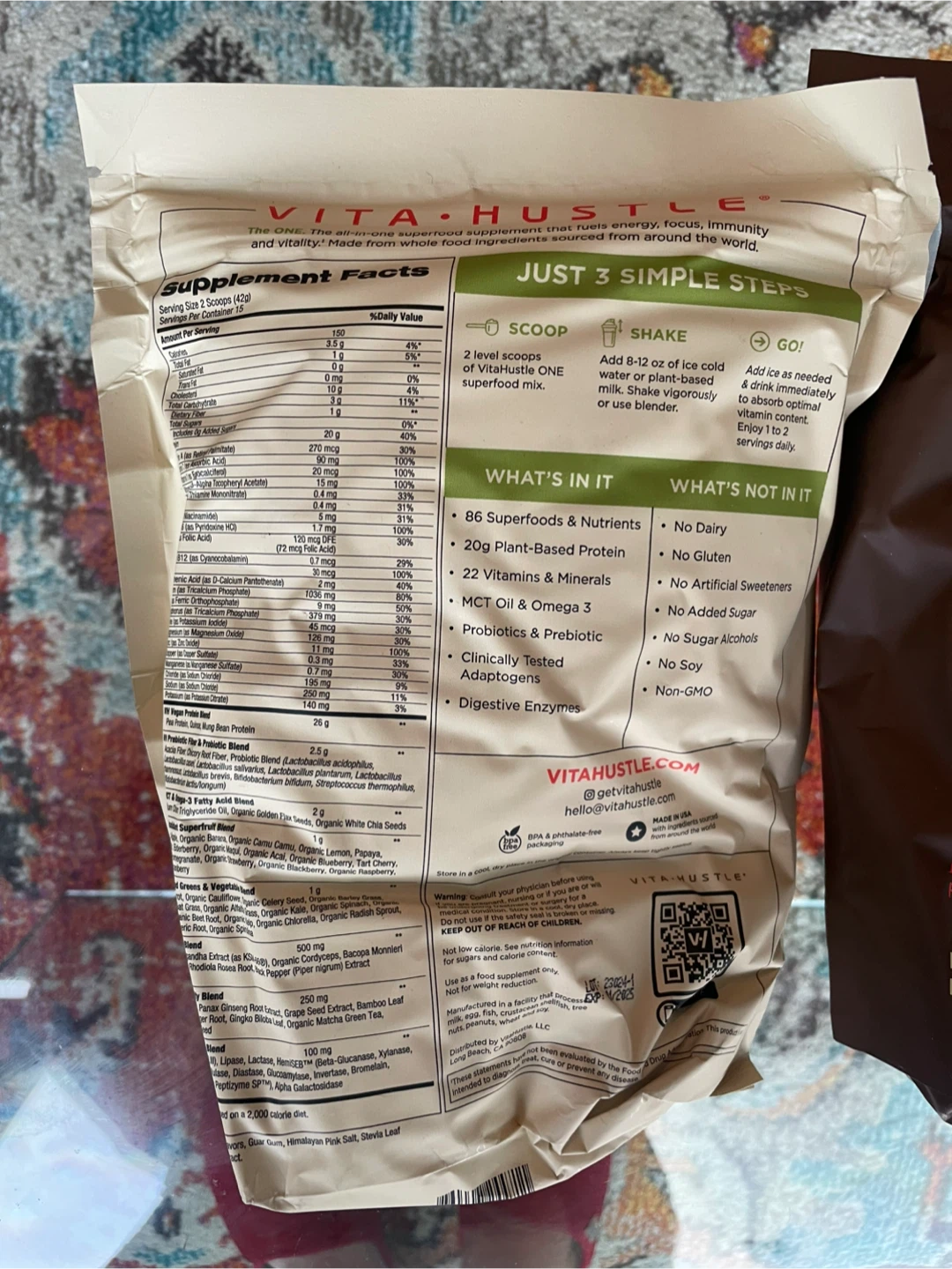 Vita Hustle ONE Superfood Blend - Vanilla Bean & Dark Cacao - photo 2