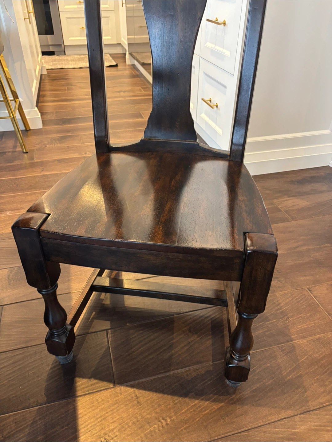 Dark Wood Dining Chair - photo 3