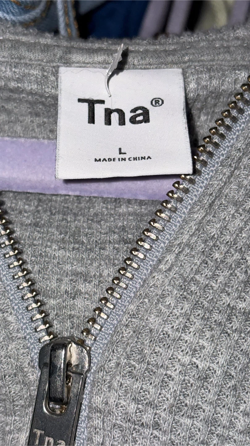 Tna Waffle Zip Hoodie Heather Dover Grey - photo 3