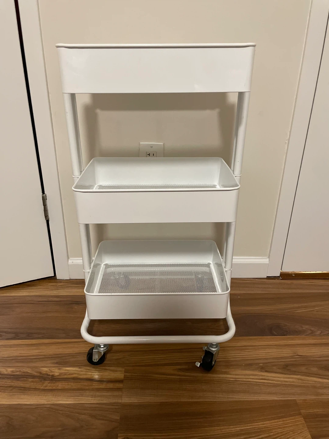 White rolling cart