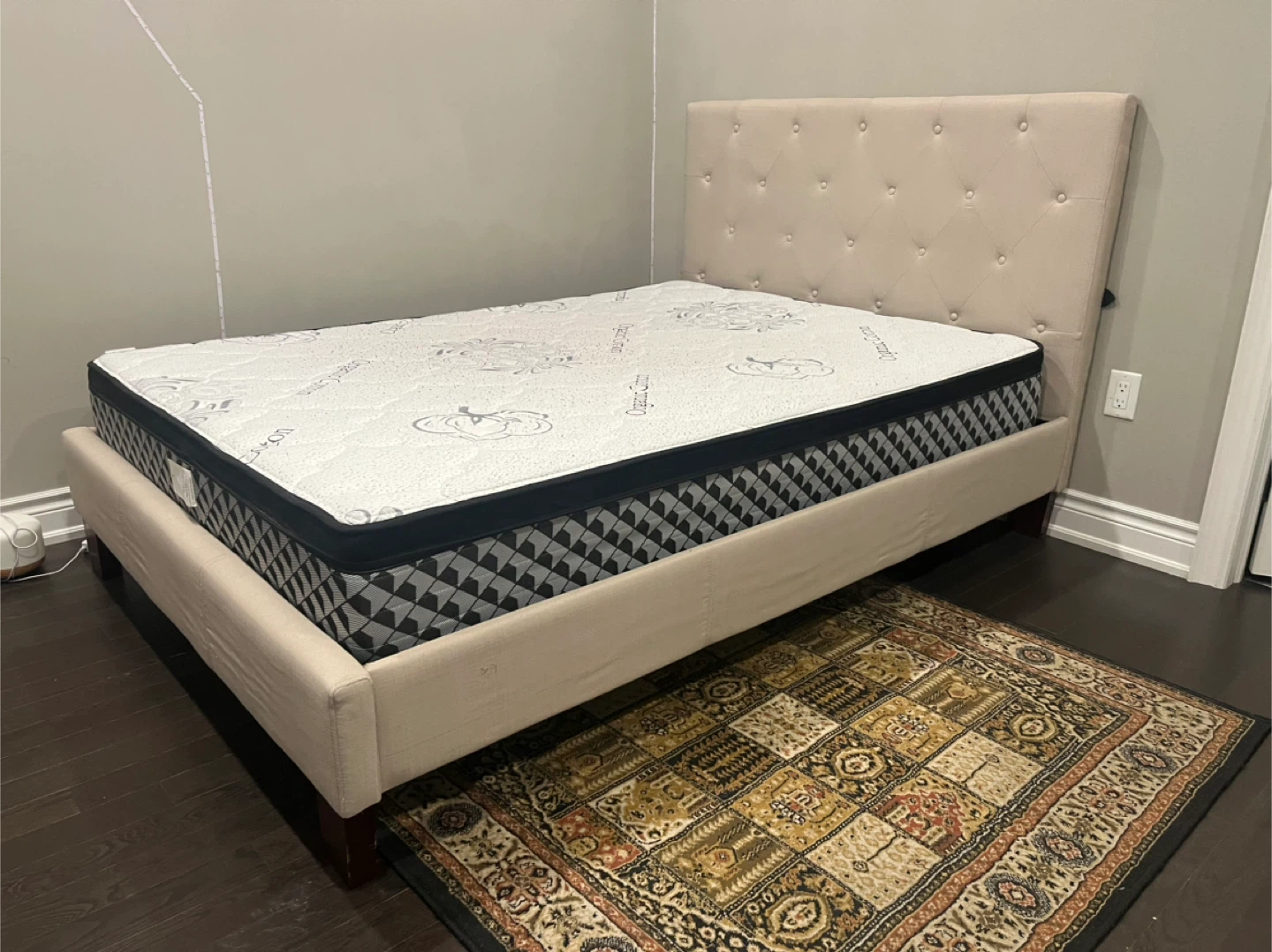 Organic Cotton double Mattress with Upholstered Bed Frame - photo 5