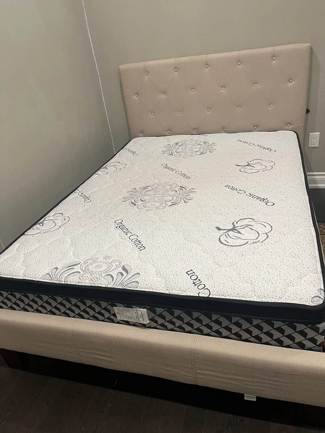 Organic Cotton double Mattress with Upholstered Bed Frame - photo 2
