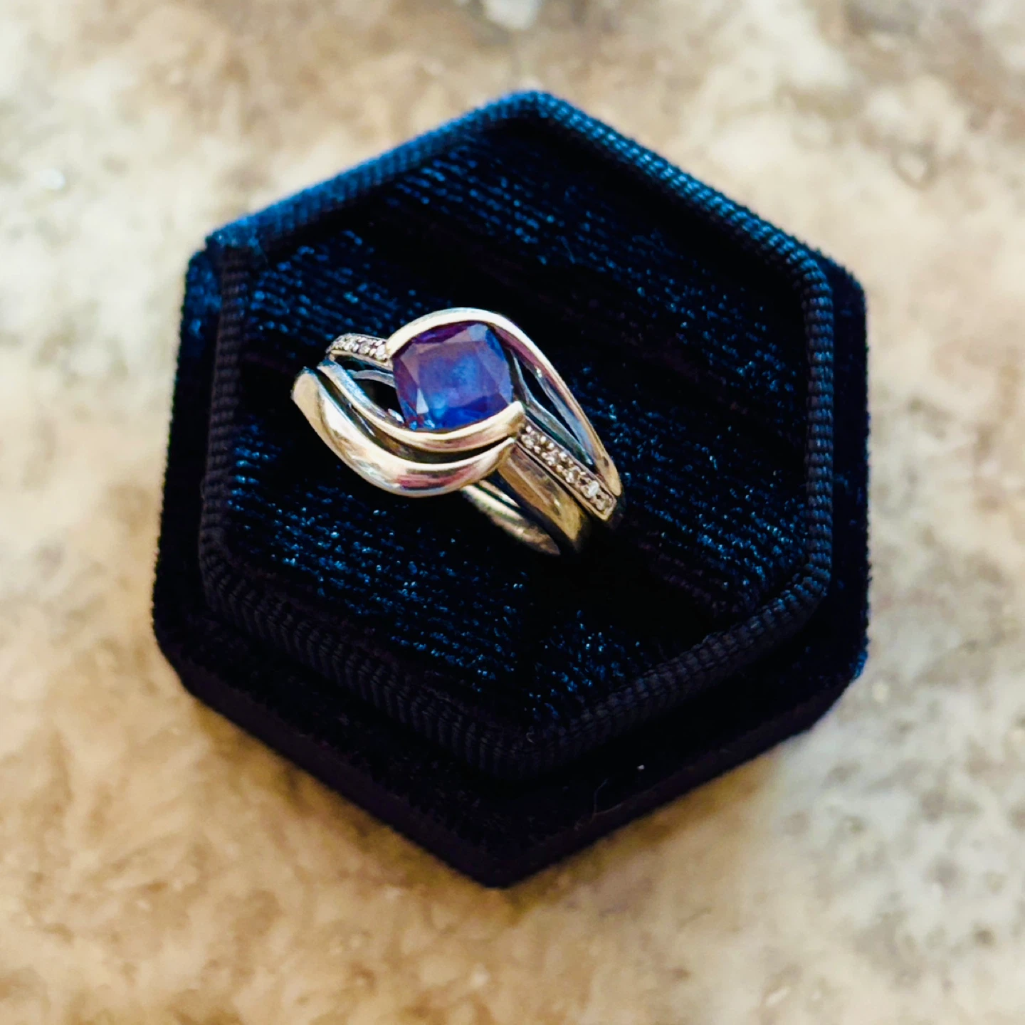 $2.2k Custom 14k Gold Stacking & Alexandrite Ring