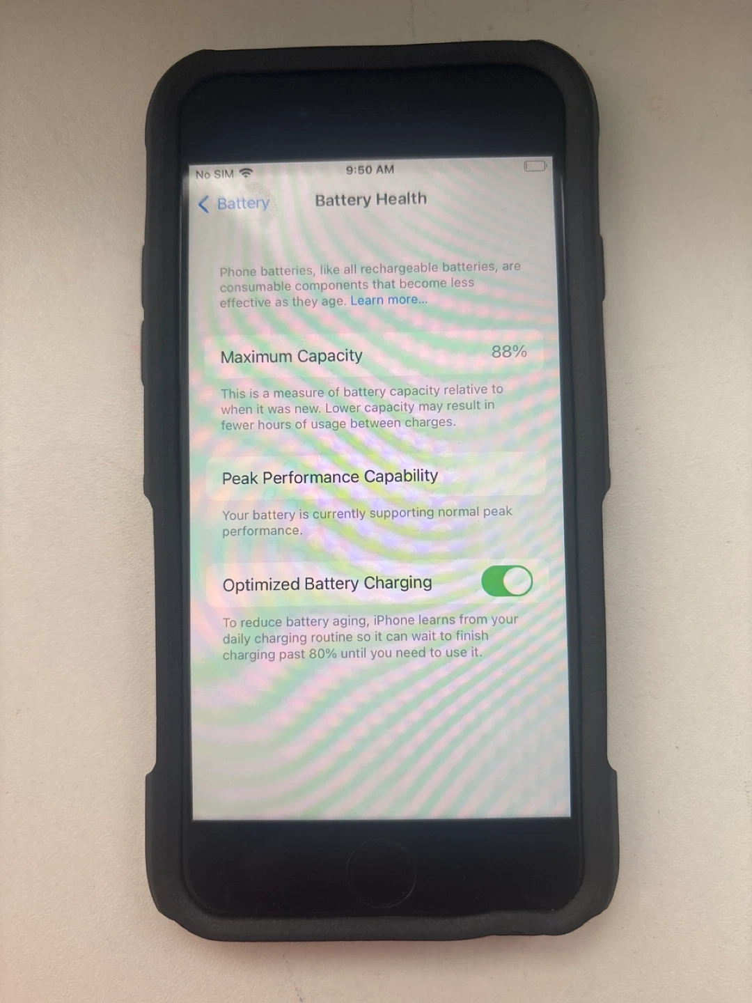iPhone 7 Battery Health - 88% Maximum Capacity