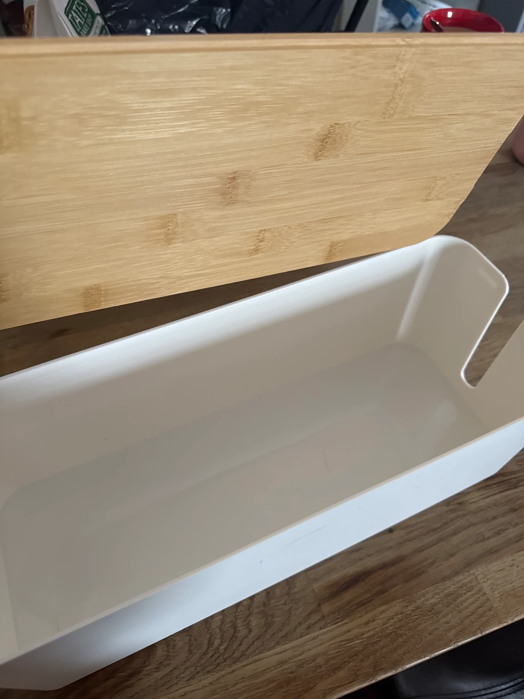 Bamboo Lid Bread Box White - photo 2