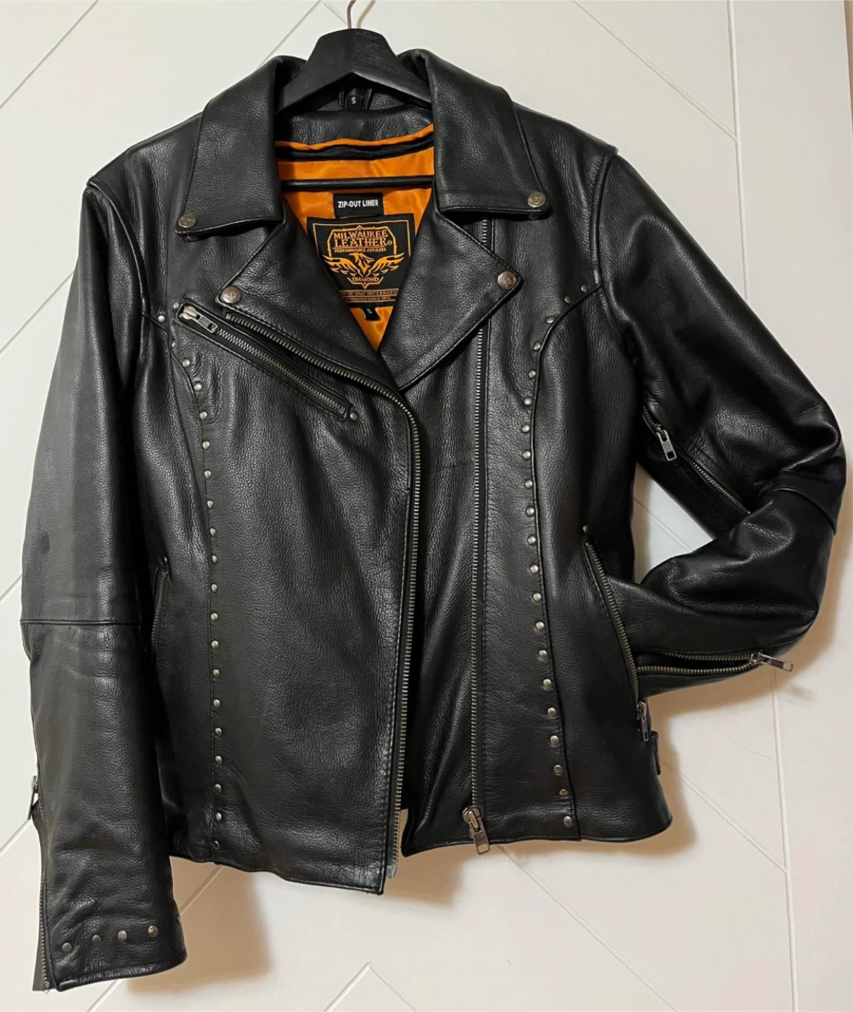 Milwaukee Motorcycle Black Leather Jacket Size S