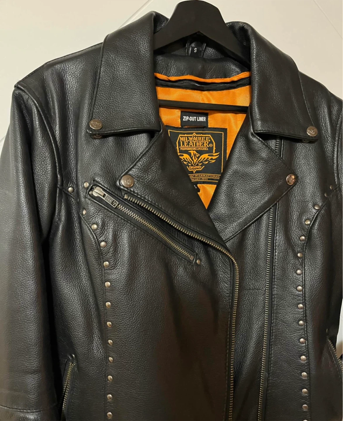 Milwaukee Motorcycle Black Leather Jacket Size S - photo 2