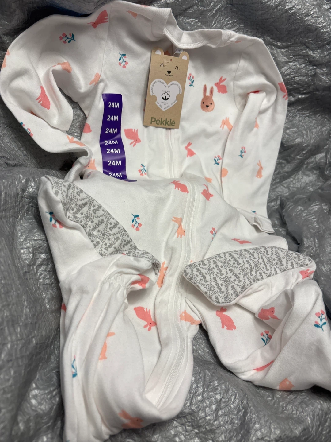 Pekkle Organic Cotton Baby Sleepsuit - 24M