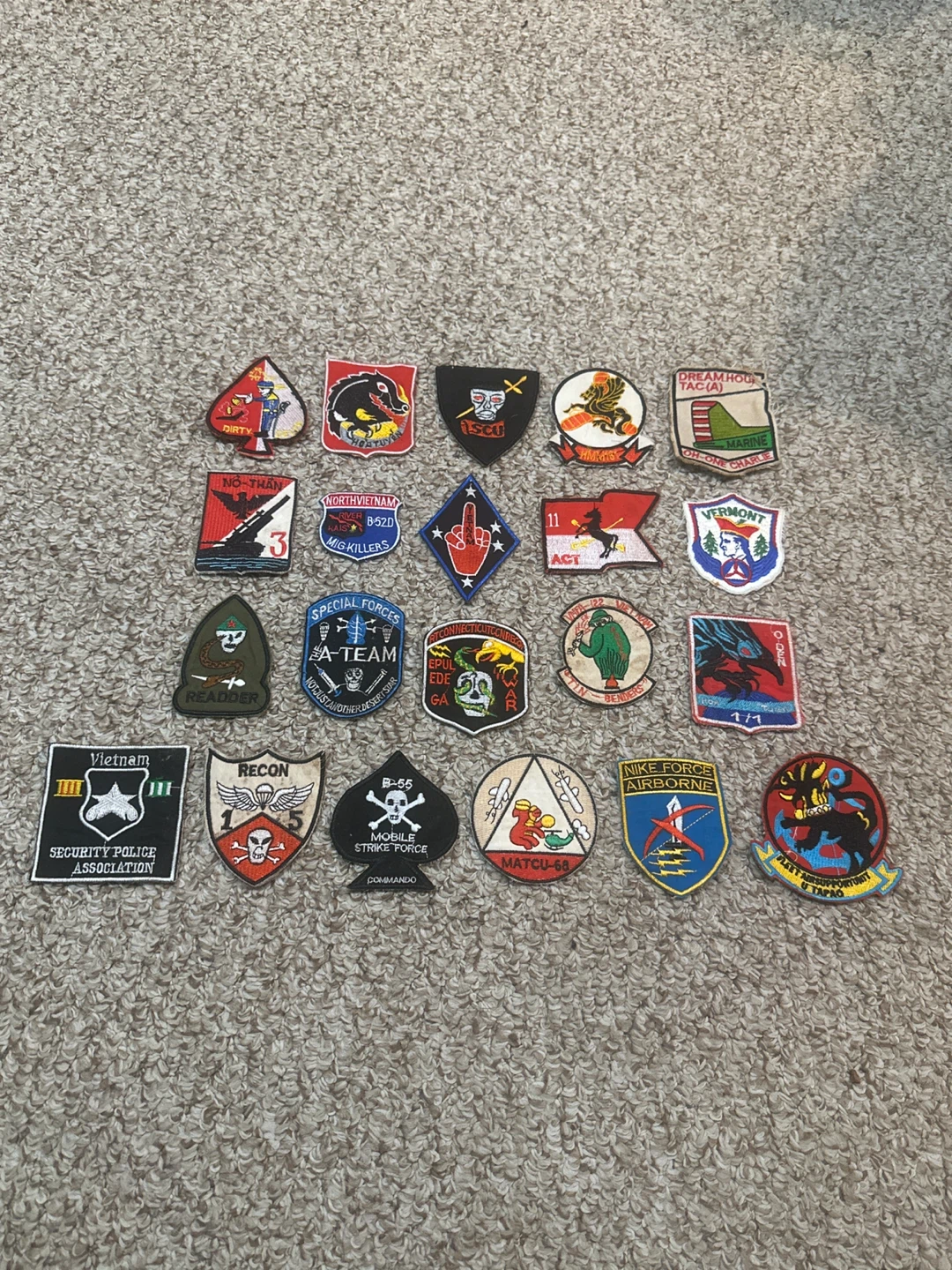Vintage Vietnam War Era Embroidered Military Patches