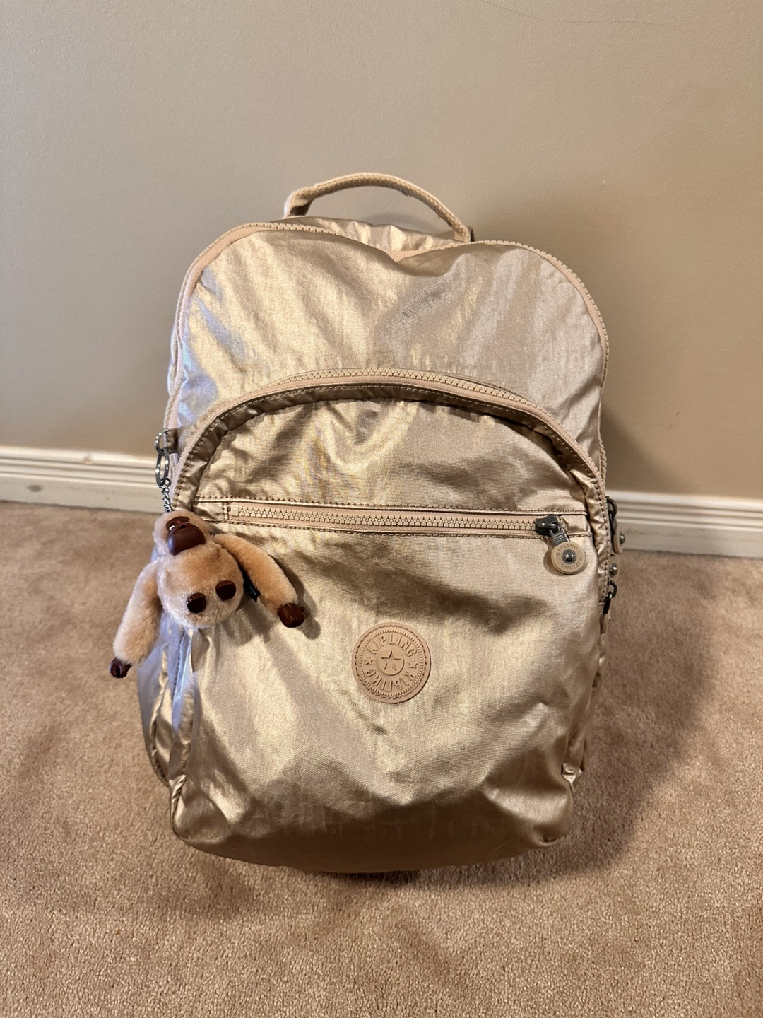 Kipling extra large Backpack - Metallic Gold