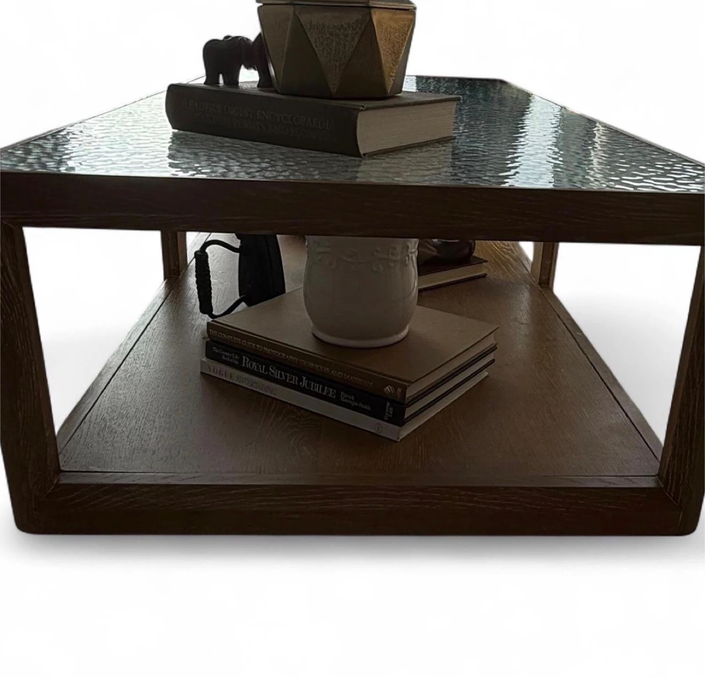 Glass Top Coffee Table with Wood Frame - photo 4