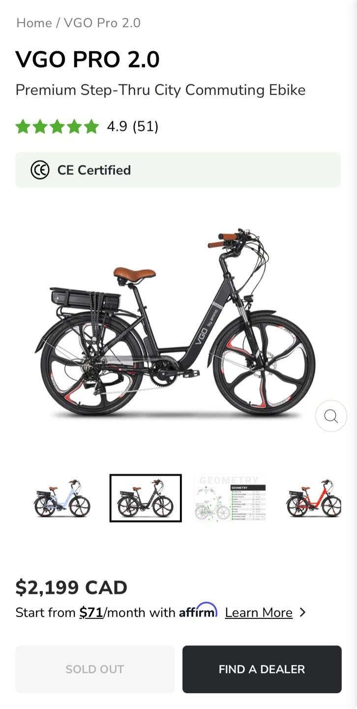 VGO PRO 2.0 Electric Commuter Bike
