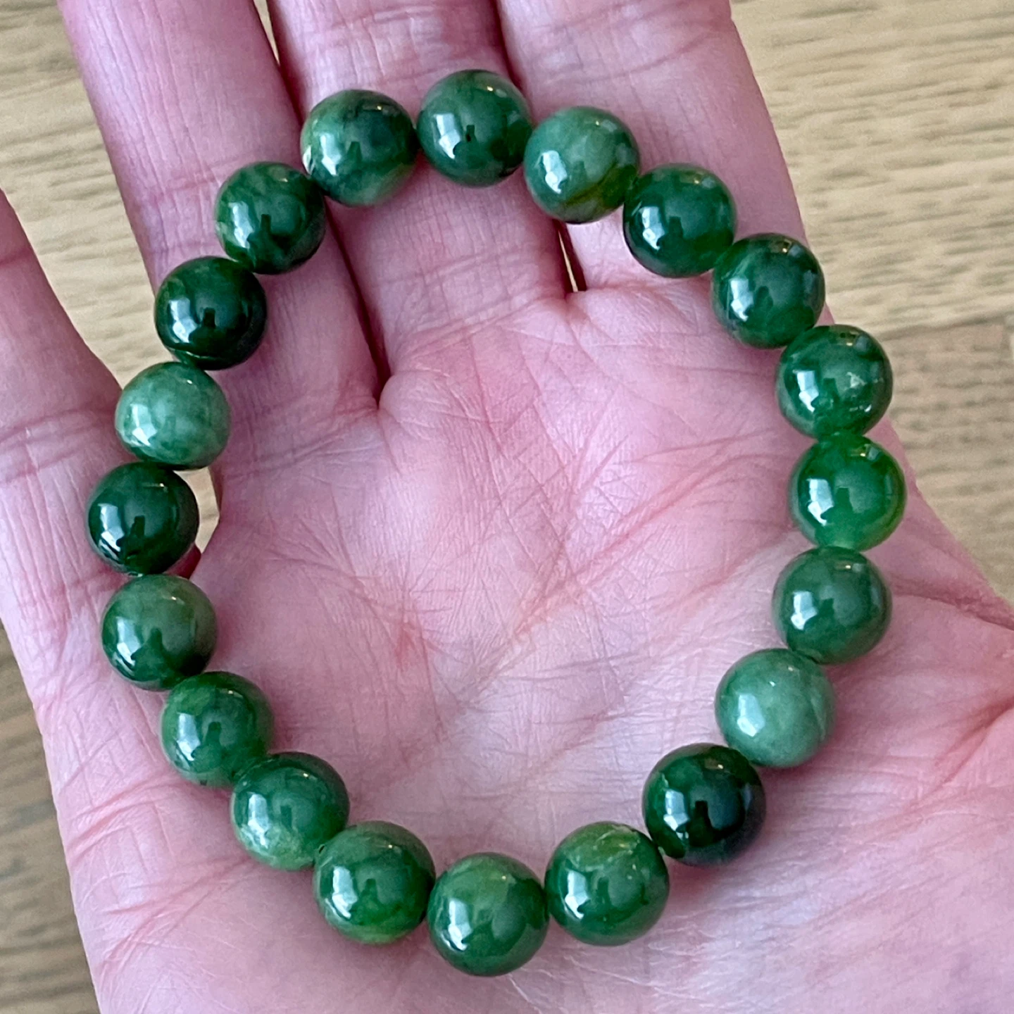 Canadian Nephrite Jade bracelet  (9.5mm bead) - Abundance Stone - photo 4