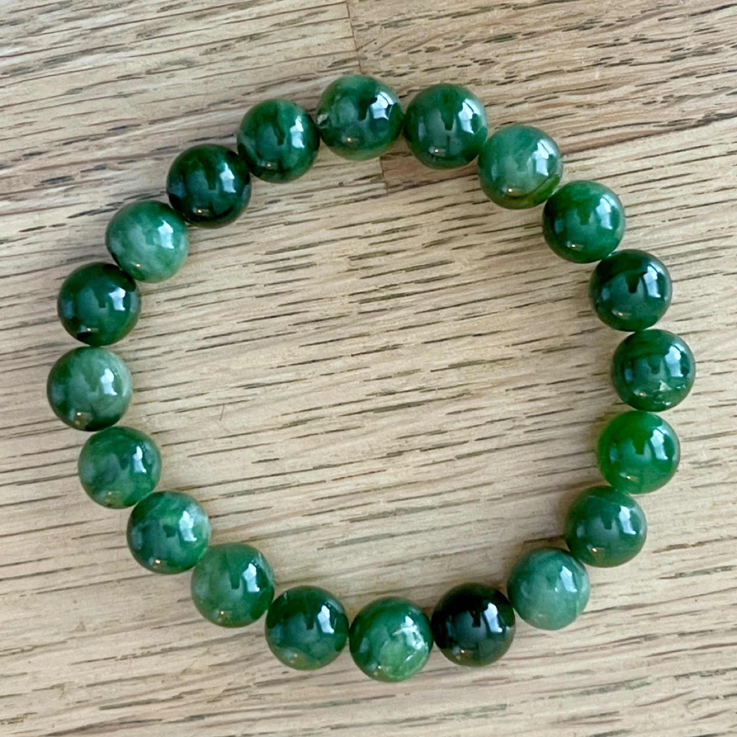 Canadian Nephrite Jade bracelet  (9.5mm bead) - Abundance Stone - photo 3