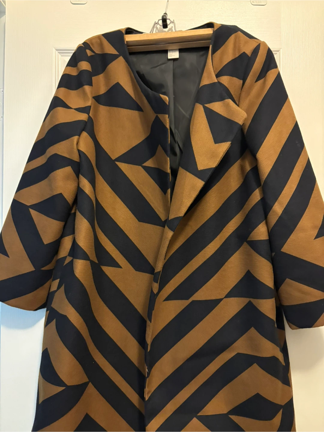 Women's Geometric Print Jacket - Brown/black