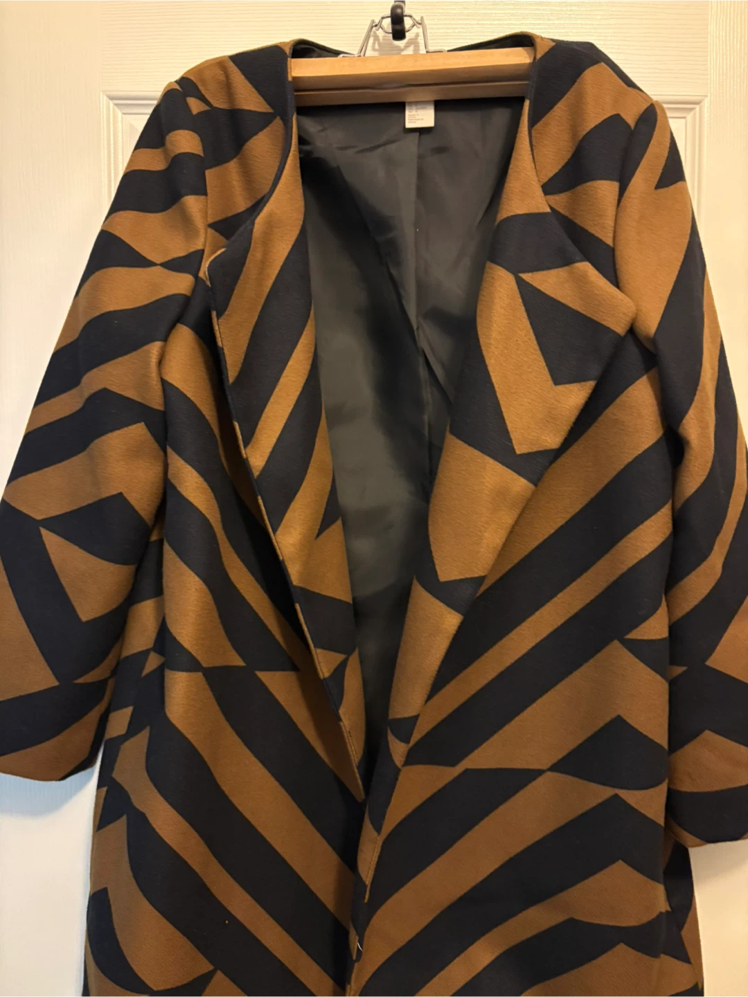 Women's Geometric Print Jacket - Brown/black - photo 2
