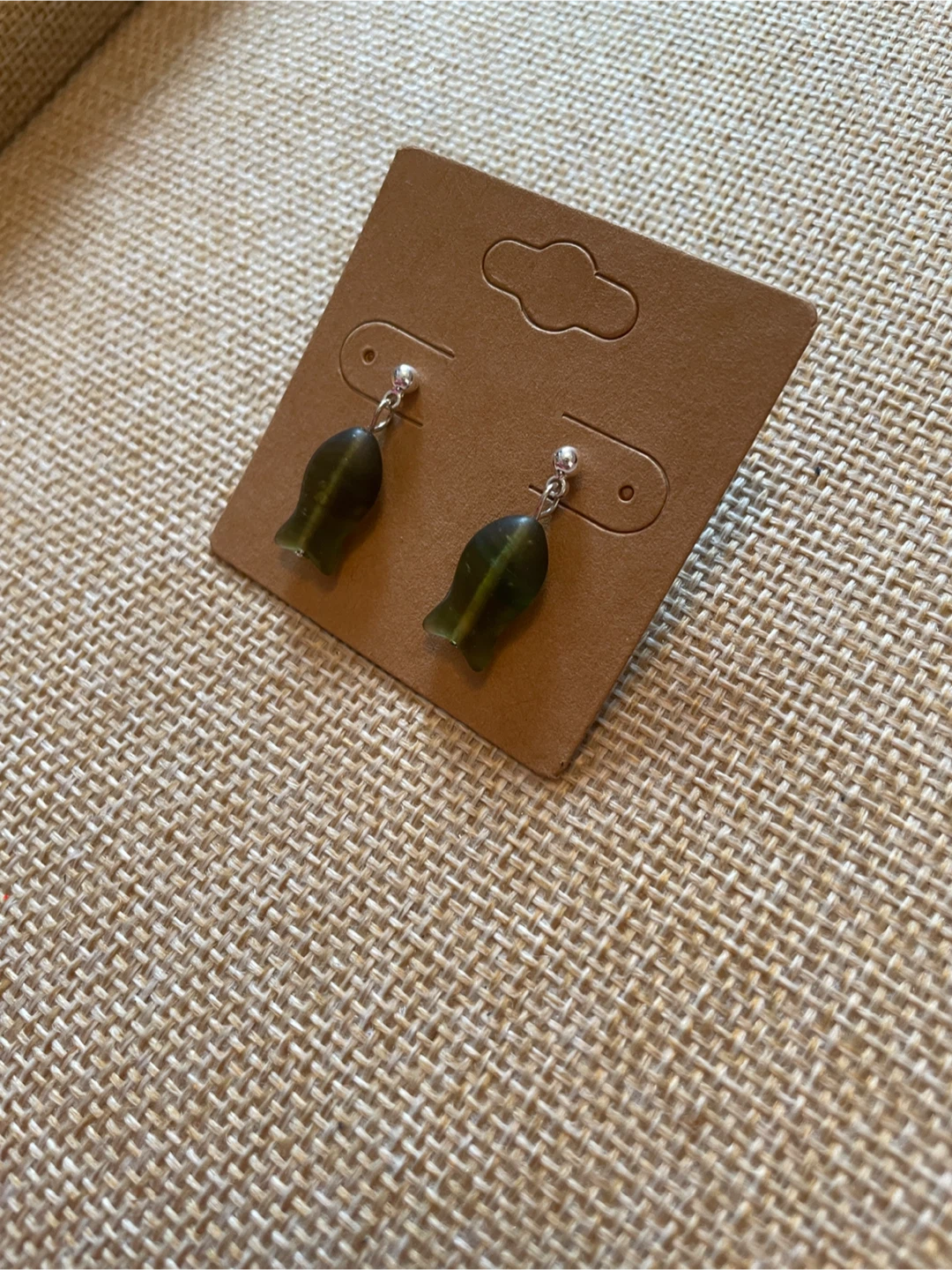 Green Green Fish Shaped Dangle Earrings - photo 3
