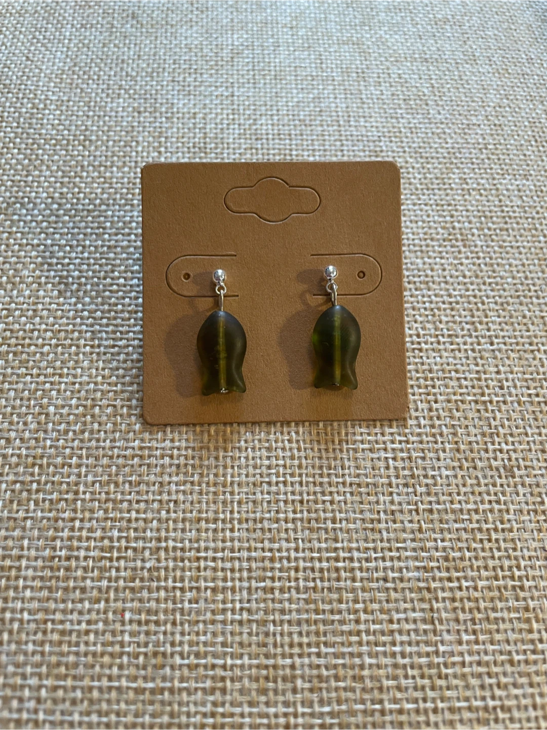 Green Green Fish Shaped Dangle Earrings